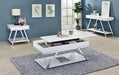 TITUS Sofa Table, White/Chrome - Mattress & Furniture Super Center (Tampa, FL)
