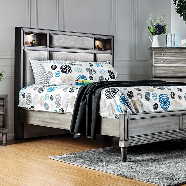 DAPHNE Gray Cal.King, E.King & Queen Bed - Mattress & Furniture Super Center (Tampa, FL)
