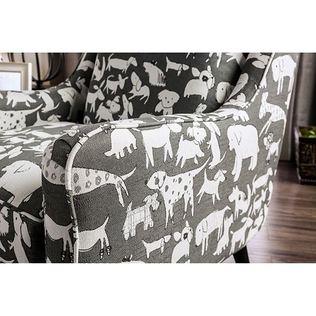 Patricia Ivory/Black Animal Pattern Chair - Mattress & Furniture Super Center (Tampa, FL)