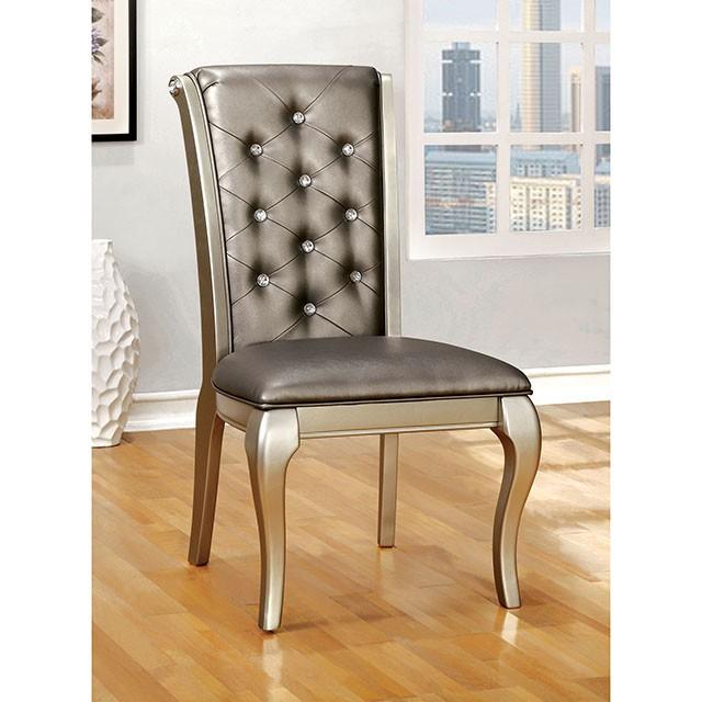 AMINA Champagne Side Chair (2/CTN) - Mattress & Furniture Super Center (Tampa, FL)