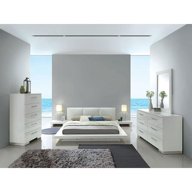 Christie Glossy White Dresser - Mattress & Furniture Super Center (Tampa, FL)