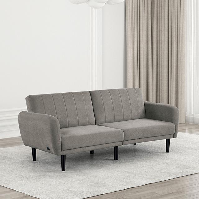 Aristide Futon Sofa Grey & Brown - Mattress & Furniture Super Center (Tampa, FL)