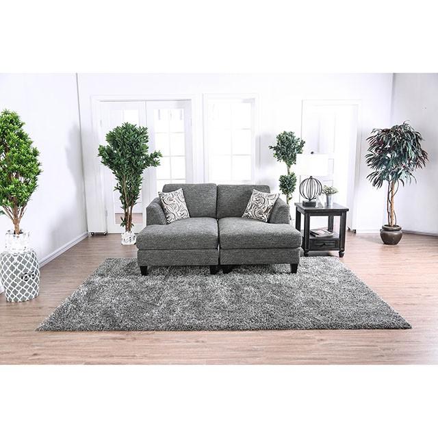 Lowry Gray Sectional w/ Ottoman - Mattress & Furniture Super Center (Tampa, FL)