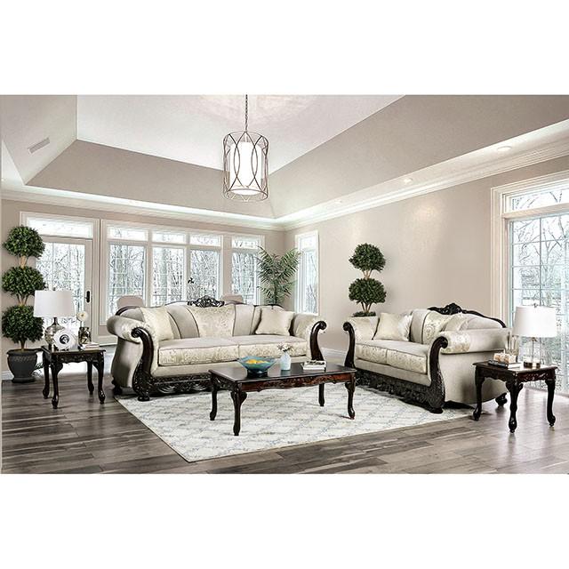 Newdale Ivory Love Seat - Mattress & Furniture Super Center (Tampa, FL)