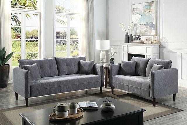 LYNDA Sofa w/ Pillows, Dark Gray - Mattress & Furniture Super Center (Tampa, FL)