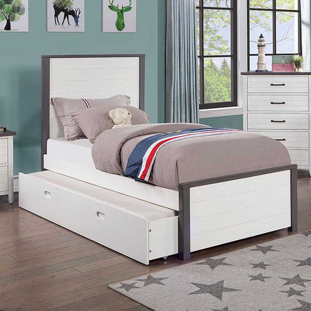 PRIAM Full & Twin Bed, White/Gray, Pink, Chrome, & Yellow - Mattress & Furniture Super Center (Tampa, FL)