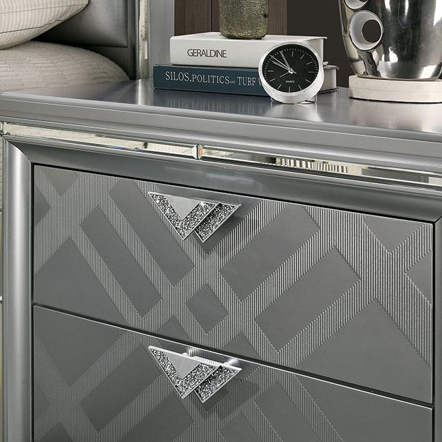 Emmeline Bed Silver & White - Mattress & Furniture Super Center (Tampa, FL)