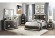 BLAKE BLACK/GOLD QUEEN BED GROUP WITH LAMPS - Mattress & Furniture Super Center (Tampa, FL)