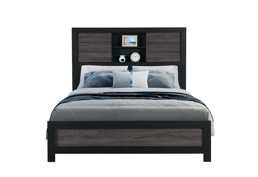 LISBON GREY/BLACK BOOKCASE FULL BED - Mattress & Furniture Super Center (Tampa, FL)