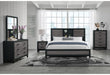 LISBON GREY/BLACK BOOKCASE QUEEN BED GROUP - Mattress & Furniture Super Center (Tampa, FL)