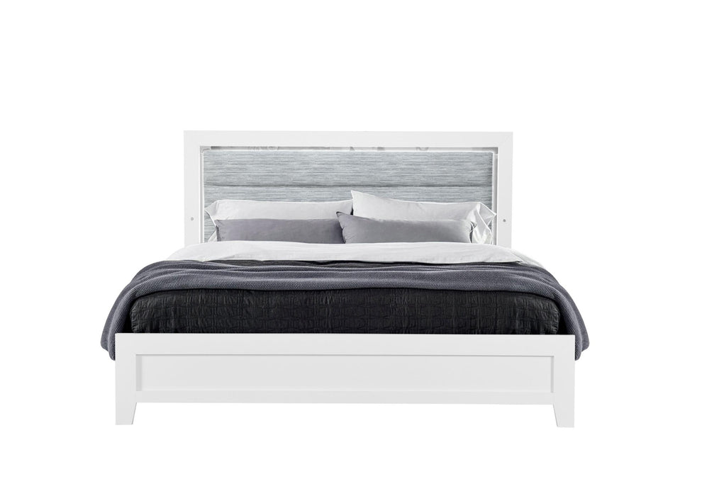 LUCCIA WHITE TWIN BED WITH LED - Mattress & Furniture Super Center (Tampa, FL)