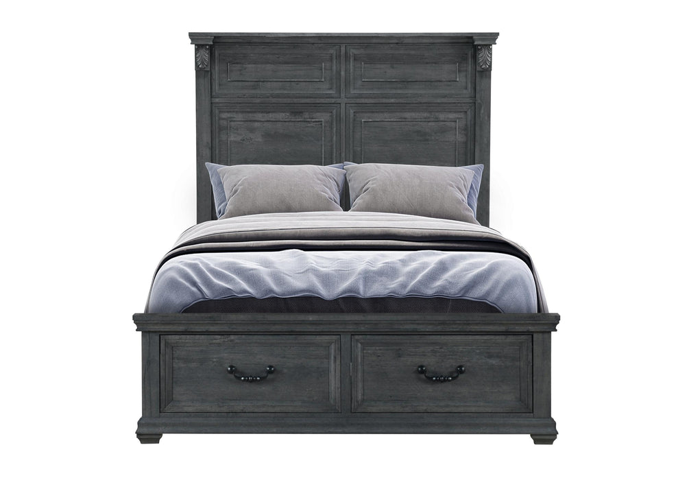 TATUM GREY QUEEN BED WITH STORAGE - Mattress & Furniture Super Center (Tampa, FL)
