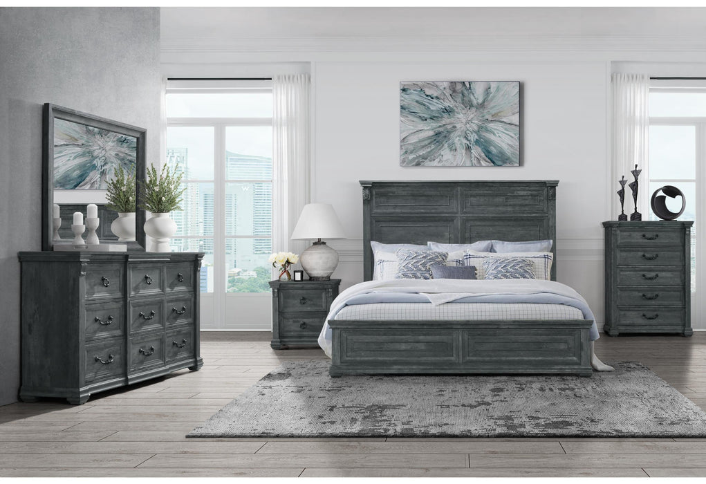 TATUM GREY QUEEN BED GROUP WITHOUT STORAGE - Mattress & Furniture Super Center (Tampa, FL)