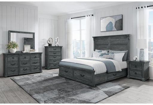 TATUM GREY QUEEN BED GROUP WITH STORAGE - Mattress & Furniture Super Center (Tampa, FL)