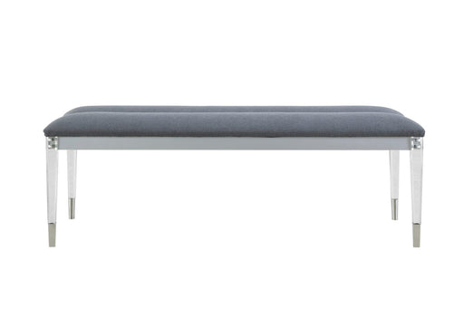 Lando Silver Bench With Acrylic Legs - Mattress & Furniture Super Center (Tampa, FL)