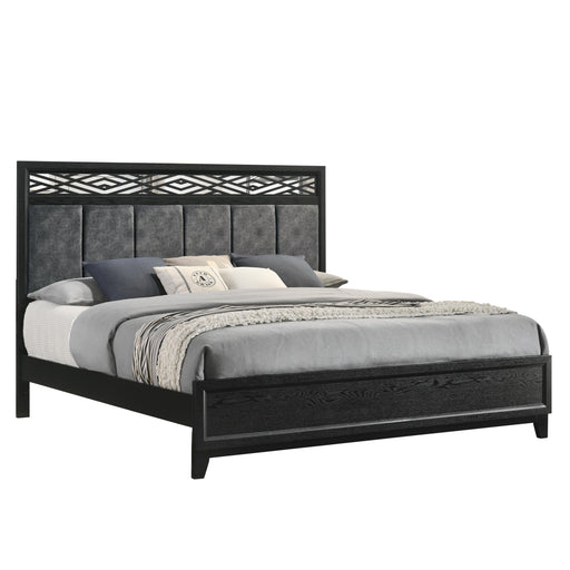 OBSIDIAN Eastern King-California King EK/WK HEADBOARD, FOOTBOARD & SLATS-BLACK - Mattress & Furniture Super Center (Tampa, FL)