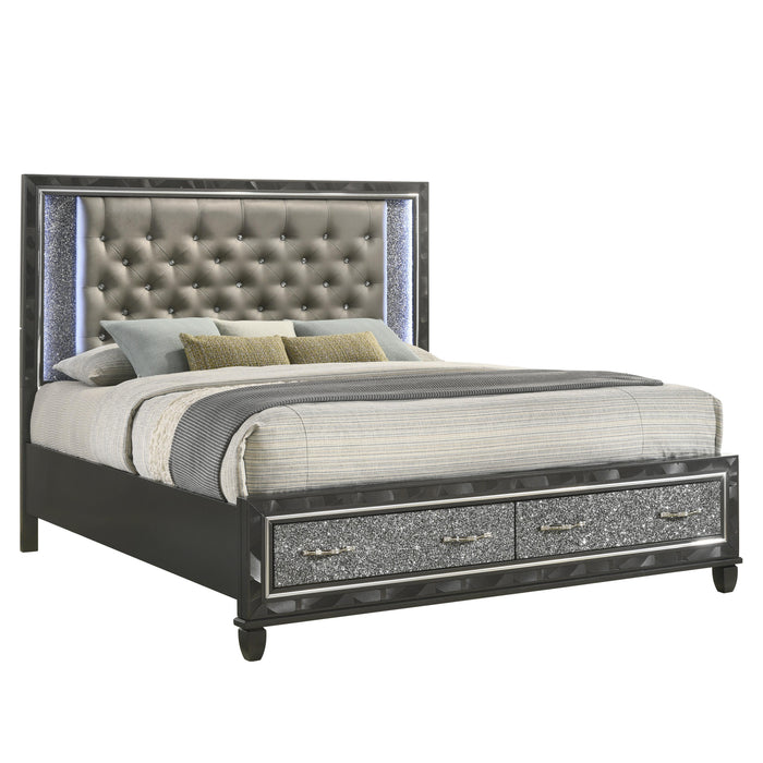 RADIANCE Eastern King-California King K FOOTBOARD & SLATS-BLACK PEARL - Mattress & Furniture Super Center (Tampa, FL)