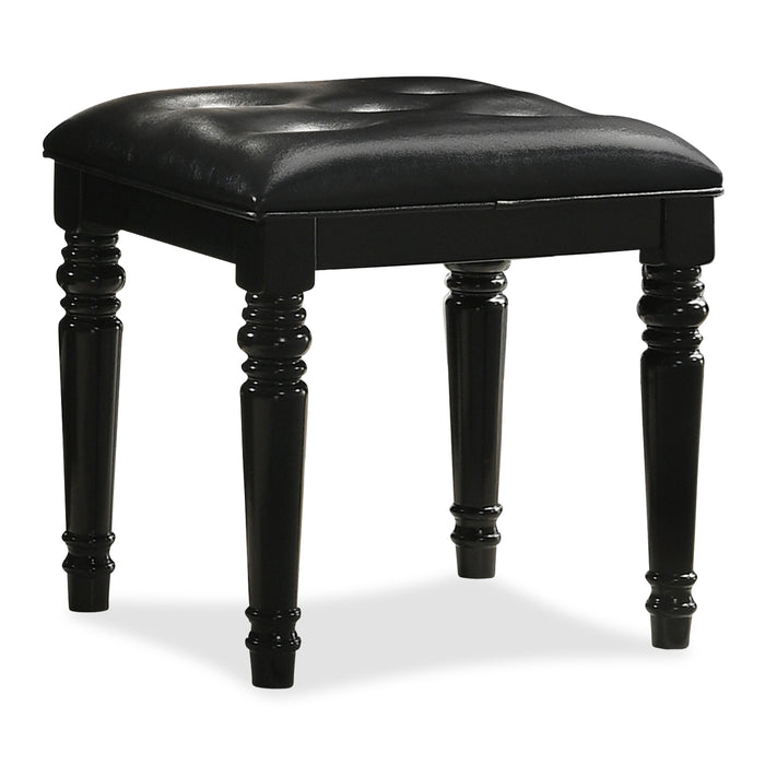 VALENTINO VANITY TABLE STOOL-BLACK - Mattress & Furniture Super Center (Tampa, FL)