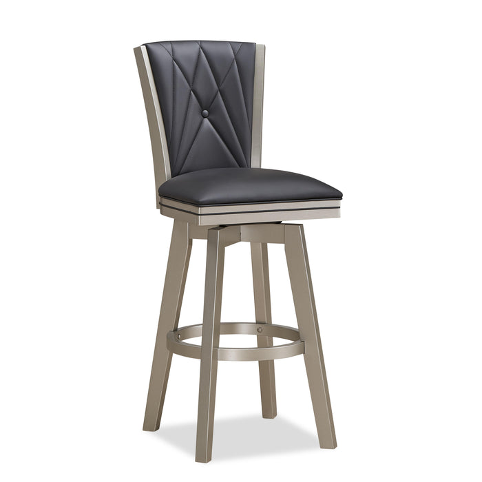 BERKELY 30" SWIVEL BAR STOOL-BLACK/PLATINUM