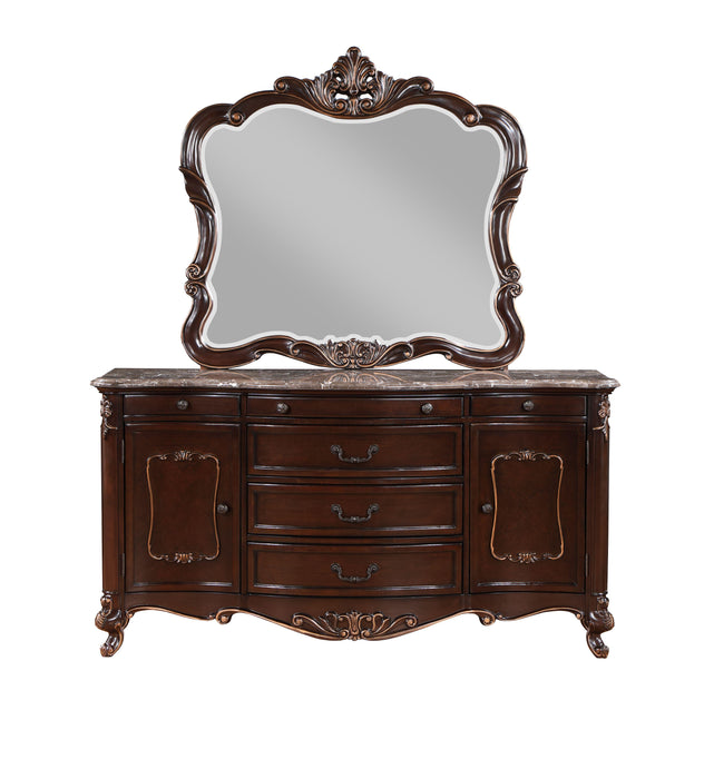 CONSTANTINE DRESSER/SERVER MIRROR-CHERRY