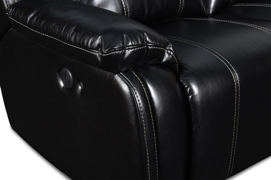 FUSION DUAL RECLINER SOFA W/PWR FTRST-EBONY