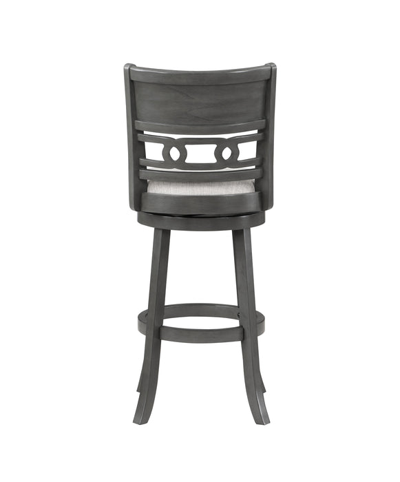 GIA 24" SWIVEL COUNTER STOOL-GRAY W/GRAY FABRIC SEAT