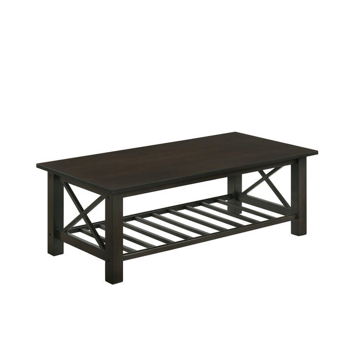 VESTA COFFEE TABLE & 2 END TABLE SET-ESPRESSO