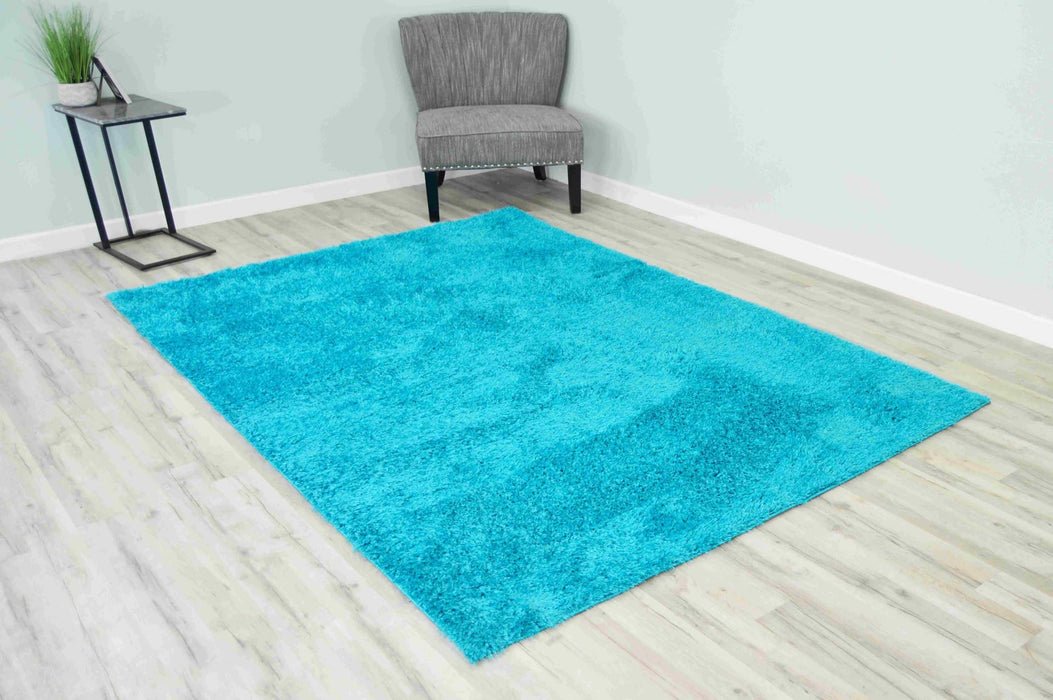 P1577 Turquoise - Lucia Shaggy - Mattress & Furniture Super Center (Tampa, FL)