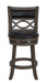 Manchester 24" Counter Stool W/Black Pu Cushions-Gray
