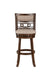 Gia 29" Swivel Barstool-Cherry W/Brown Fabric Seat