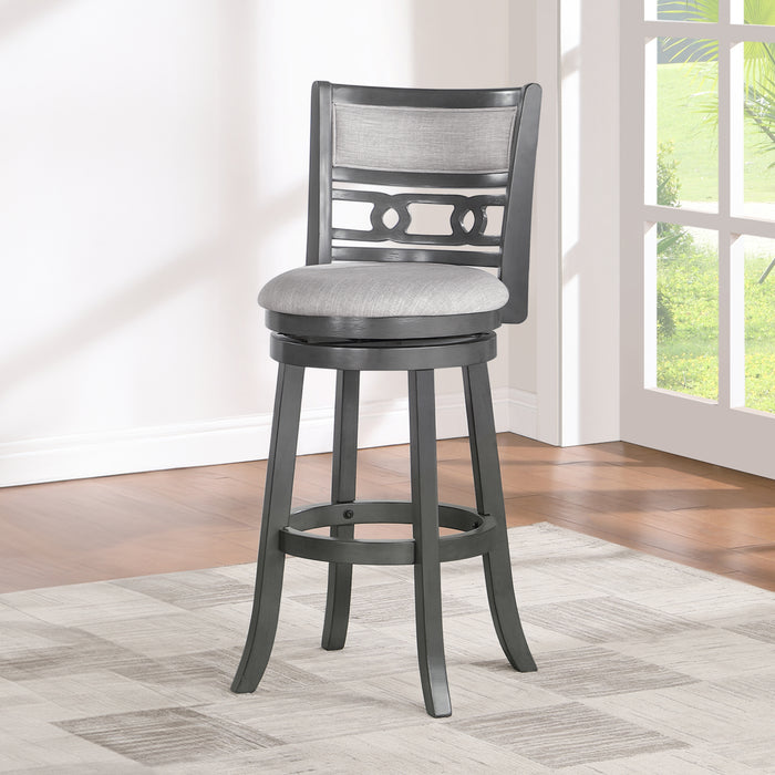 Gia 29" Swivel Barstool-Gray W/Gray Fabric Seat