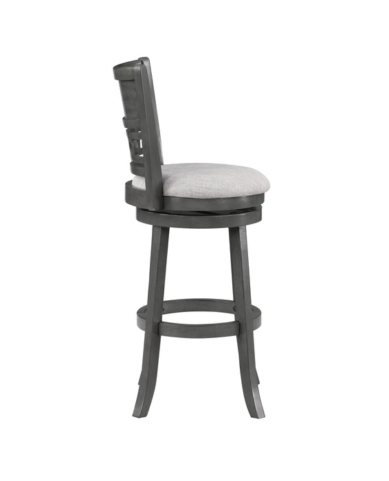 Gia 29" Swivel Barstool-Gray W/Gray Fabric Seat