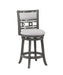 Gia 24" Swivel Counter Stool-Gray W/Gray Fabric Seat