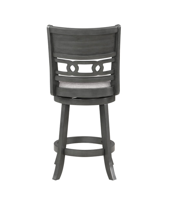 Gia 24" Swivel Counter Stool-Gray W/Gray Fabric Seat