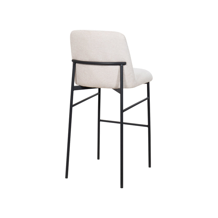 Erik Bar Chair W/ Black Metal Frame- Beige (2 Per Carton)