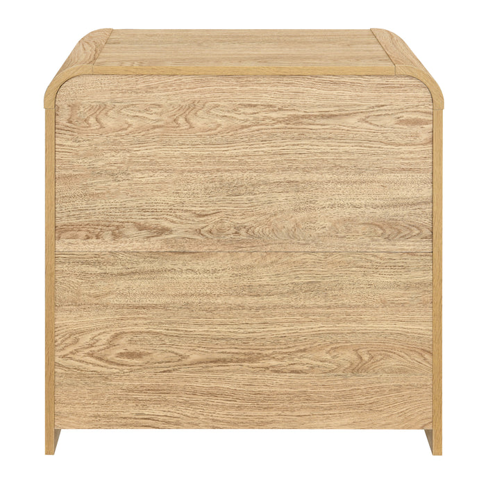 Mara Two Drawer End Table / Bedside Table-Natural