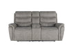Kamari Console Loveseat W/ Dual Recliners-Gray