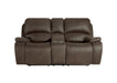 Brookings Console Loveseat W/Pwr Hr & Fr-Brown