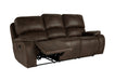 Brookings Sofa W/Dual Recliner-Brown