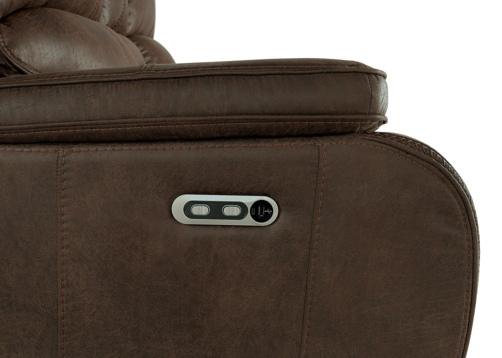 Brookings Sofa W/Pwr Hr & Fr-Brown