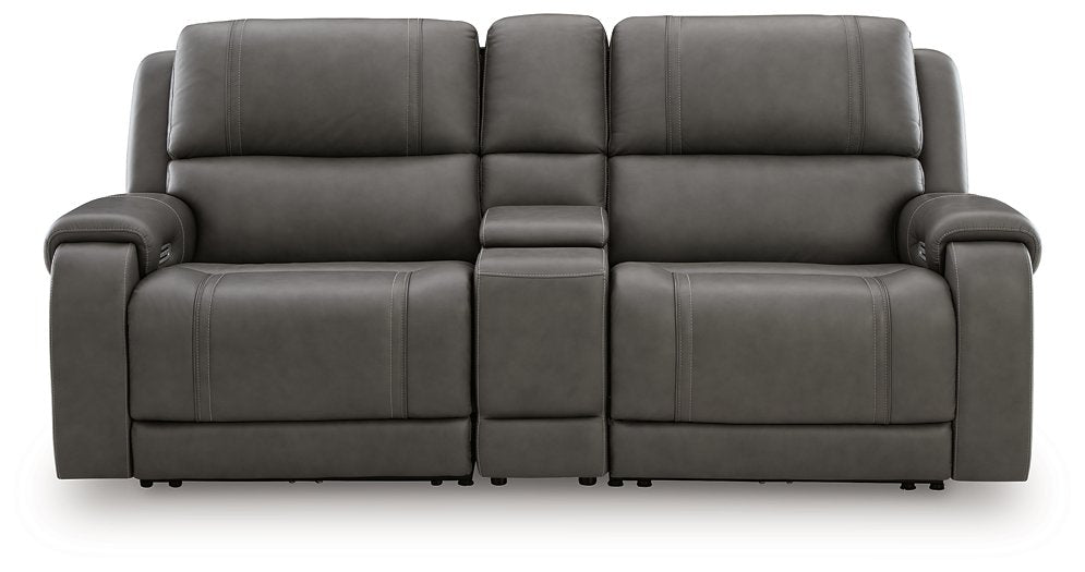 5Z - Pittson Power Reclining Sectional Loveseat with Console - Mattress & Furniture Super Center (Tampa, FL)