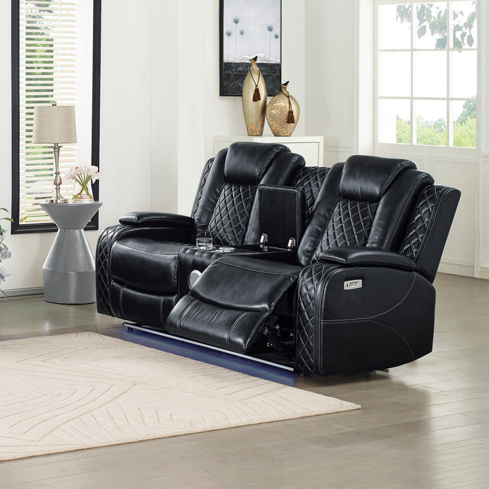 Orion Ii Console Loveseat W/ Pwr Fr & Hr-Black