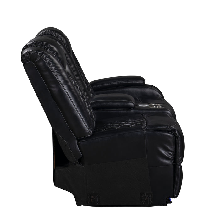 Orion Ii Raf Console Loveseat W/ Pwr Fr & Hr-Black