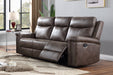 Quade Sofa W/Dual Recliner-Mocha