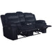 Willow Console Loveseat W/ Dual Recliners-Black