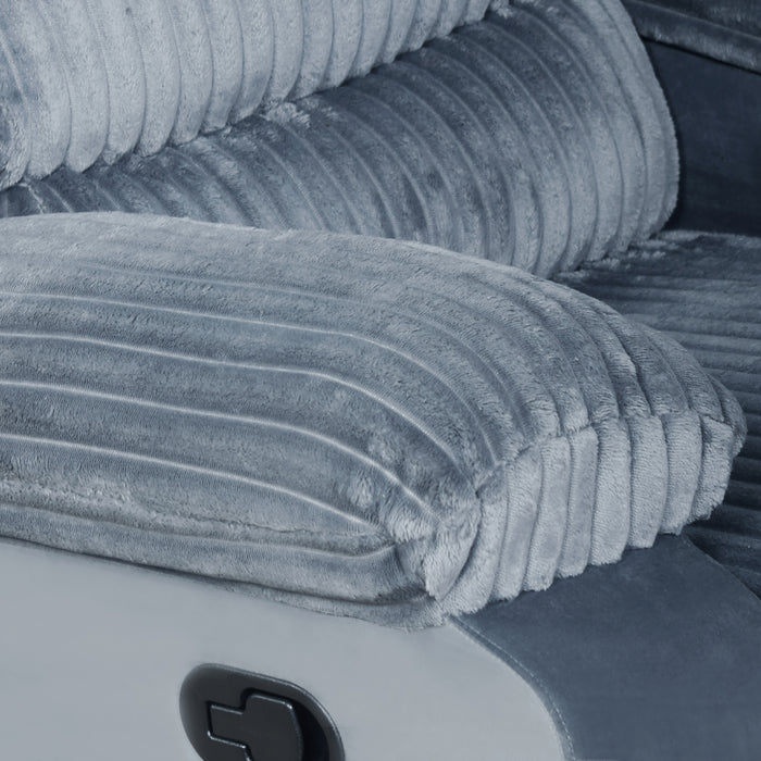 Willow Console Loveseat W/ Dual Recliners-Gray