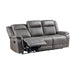 Enzo Sofa W/Dual Recliner- Gray