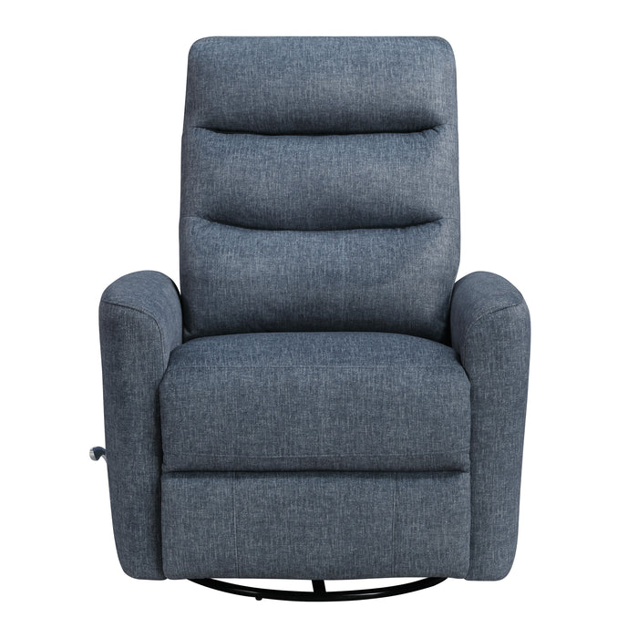 Takami Swivel Recliner-Blue Poly