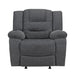 Redondo Glider Recliner W/Heat And Massage-Dk Gray