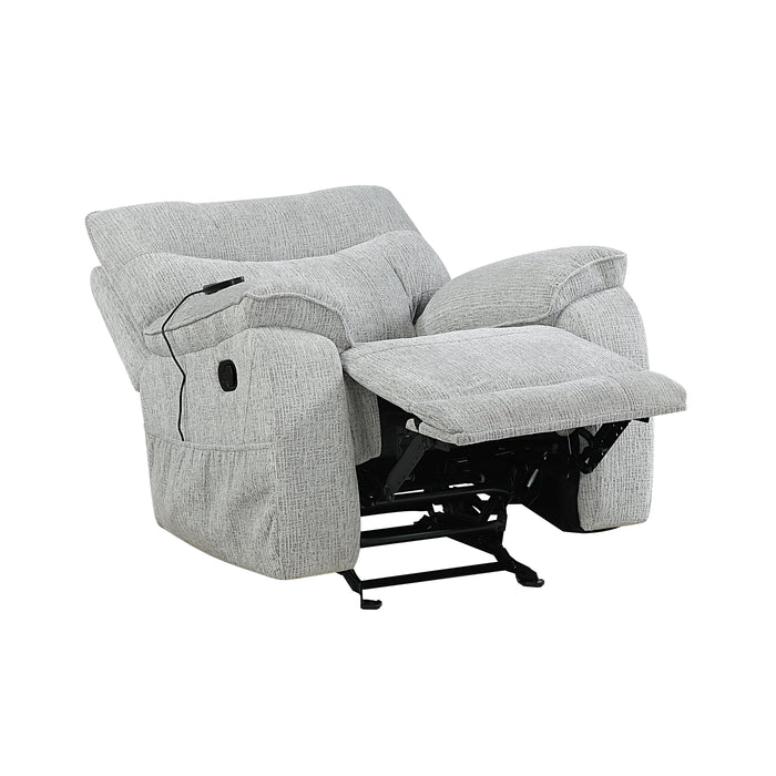 Chablis Glider Recliner W/Heat & Massage-Mist Gray